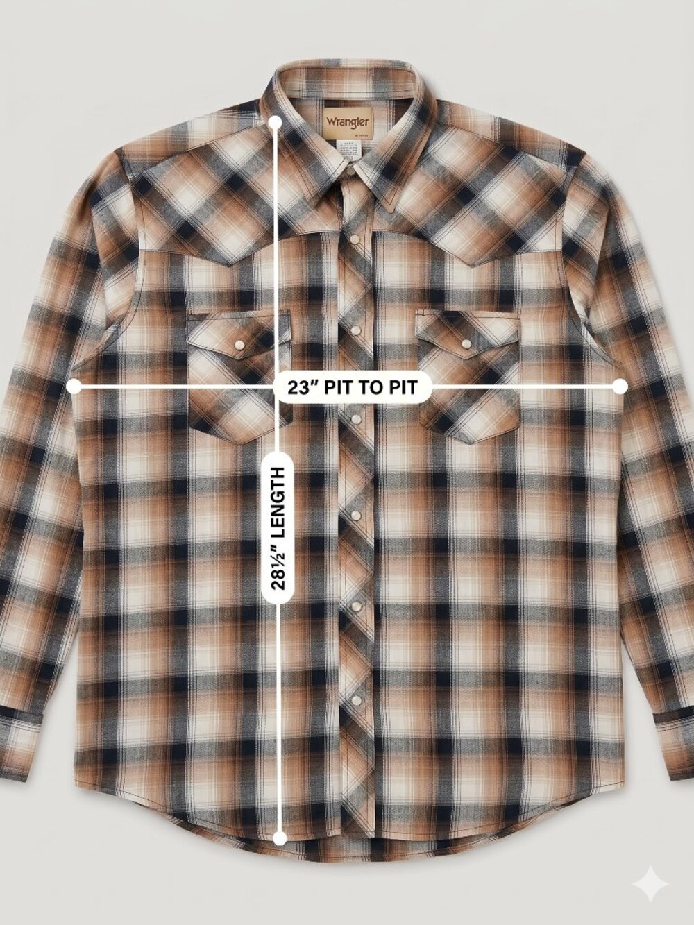 Wrangler Plaid Short Sleeve Western Pearl Snap Shirt - Picture 2 of 5